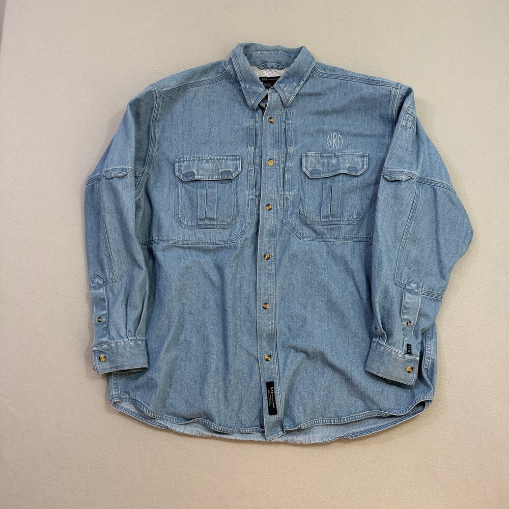 5.11 Tactical Denim Button Shirt Mens Extra Large NRA National Rifle Association